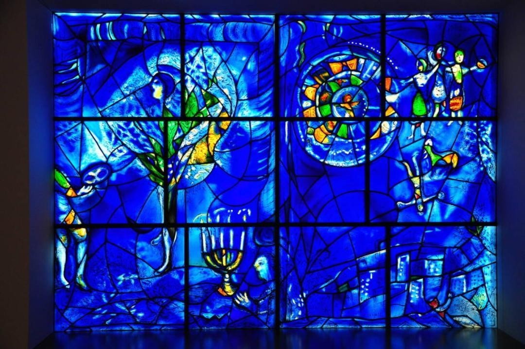 Marc Chagall Large Vintage Stained Glass American Windows