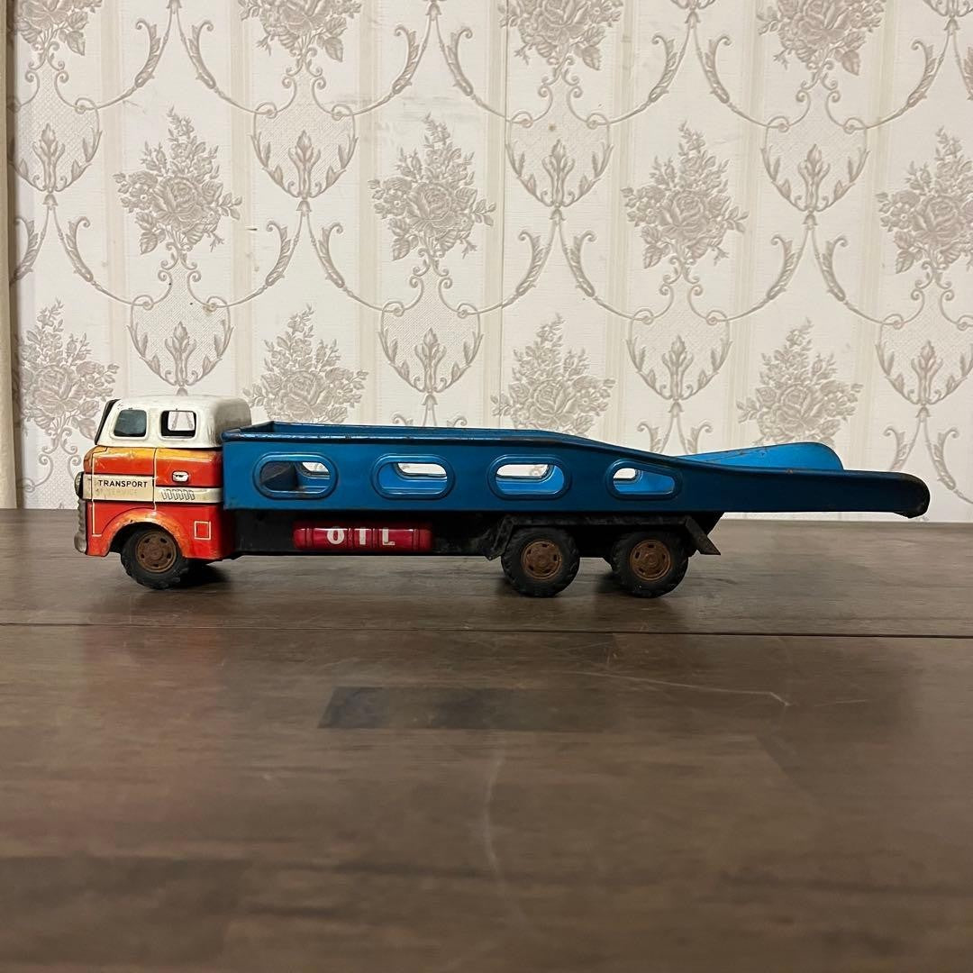 Antique Showa Retro Tin Trailer Truck Vintage Item From Storage