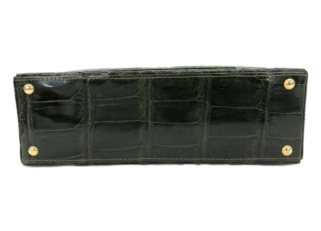Lanvin Exotic Leather Green Shoulder Bag with Gold Hardware Excellent Condition