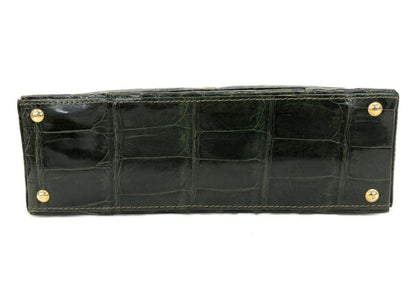 Lanvin Exotic Leather Green Shoulder Bag with Gold Hardware Excellent Condition