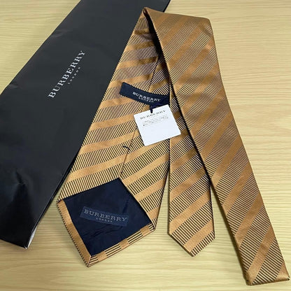 Burberry Tie Striped Border Glossy Elegant Gorgeous Fashionable USED NO BOX
