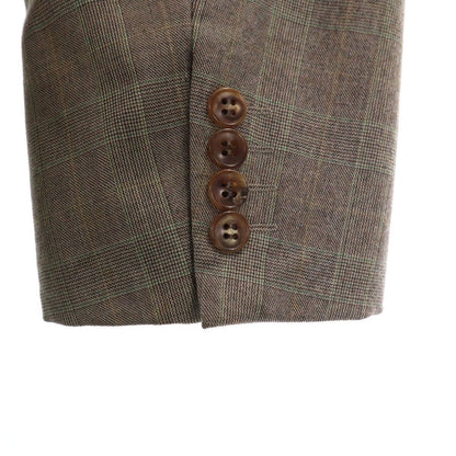 LANVIN 90s Wool Old Check Pattern suit Setup ST50-56 gray Men's
