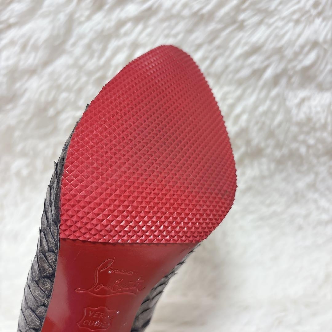 Rare Christian Louboutin Python Metallic Pumps Size 36 US 6 Red Sole Heels