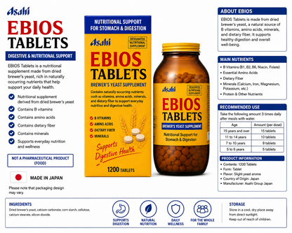 【 Asahi EBIOS Yeast Supplement 】1200 Tablets Nutritional Support from Japan