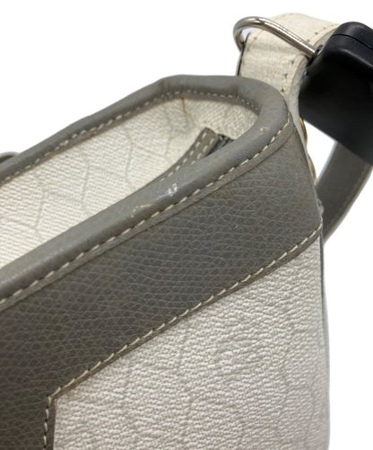 Dior Honeycomb Shoulder Crossbody Bag White Canvas Leather Vintage Authentic