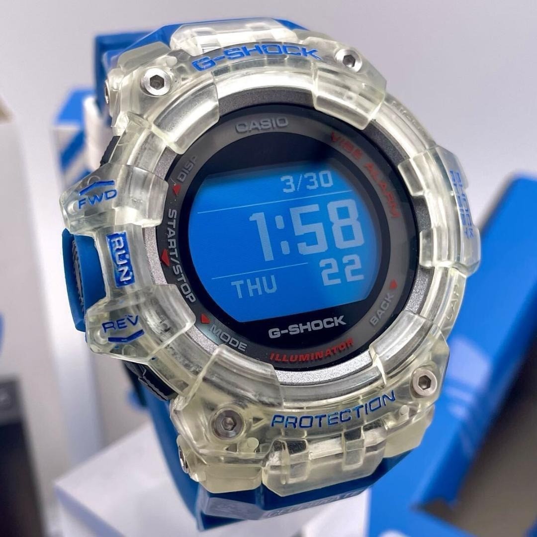 adidas x G-SHOCK GBD-100 Digital Watch Blue Bluetooth Rare Unused