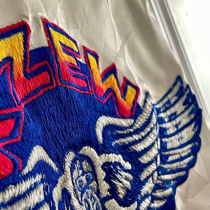 Fad Times KZEW 98FM The Zoo Staff Jacket Blue Winged ZooLoo Embroidery L