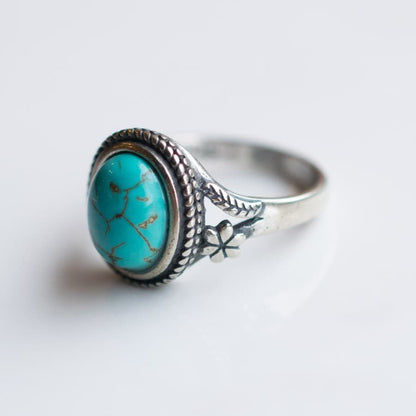 Turquoise Ring 011, 3 Sizes, Sterling Silver 925, Native American Style