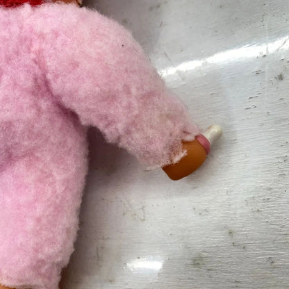 Monchhichi Plush Toy Rainbow Pink Size S Released in 2000 Blue Eyes Vintage