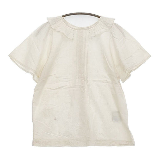 45R/45rpm Indian khadi frill collar blouse Blouse shirt Kinari 5-0725S♪