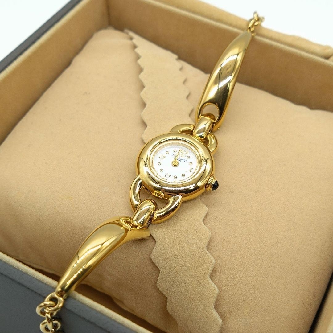 Vendome Aoyama Gold Ladies Quartz Watch Bracelenl, Used From Japan