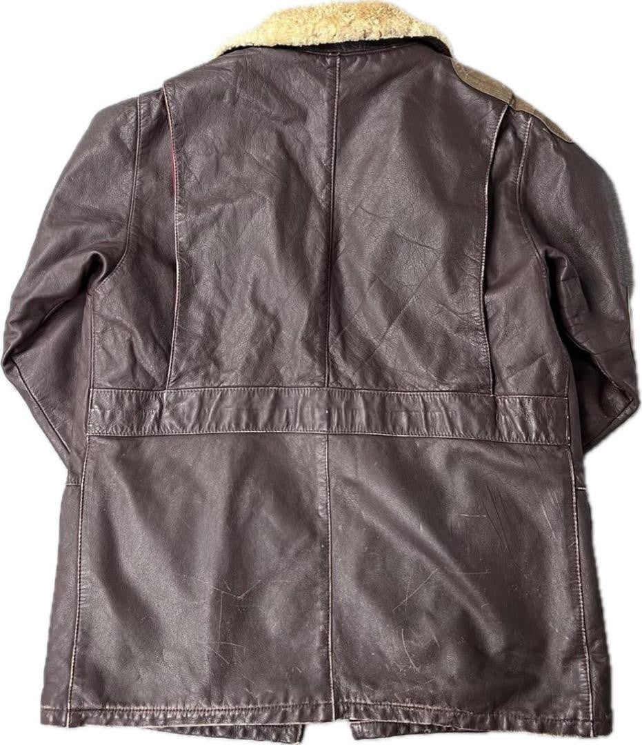 C.P. Company Dutch Police Leather Hunting Jacket 1982~ Distressed Look58cm Japan