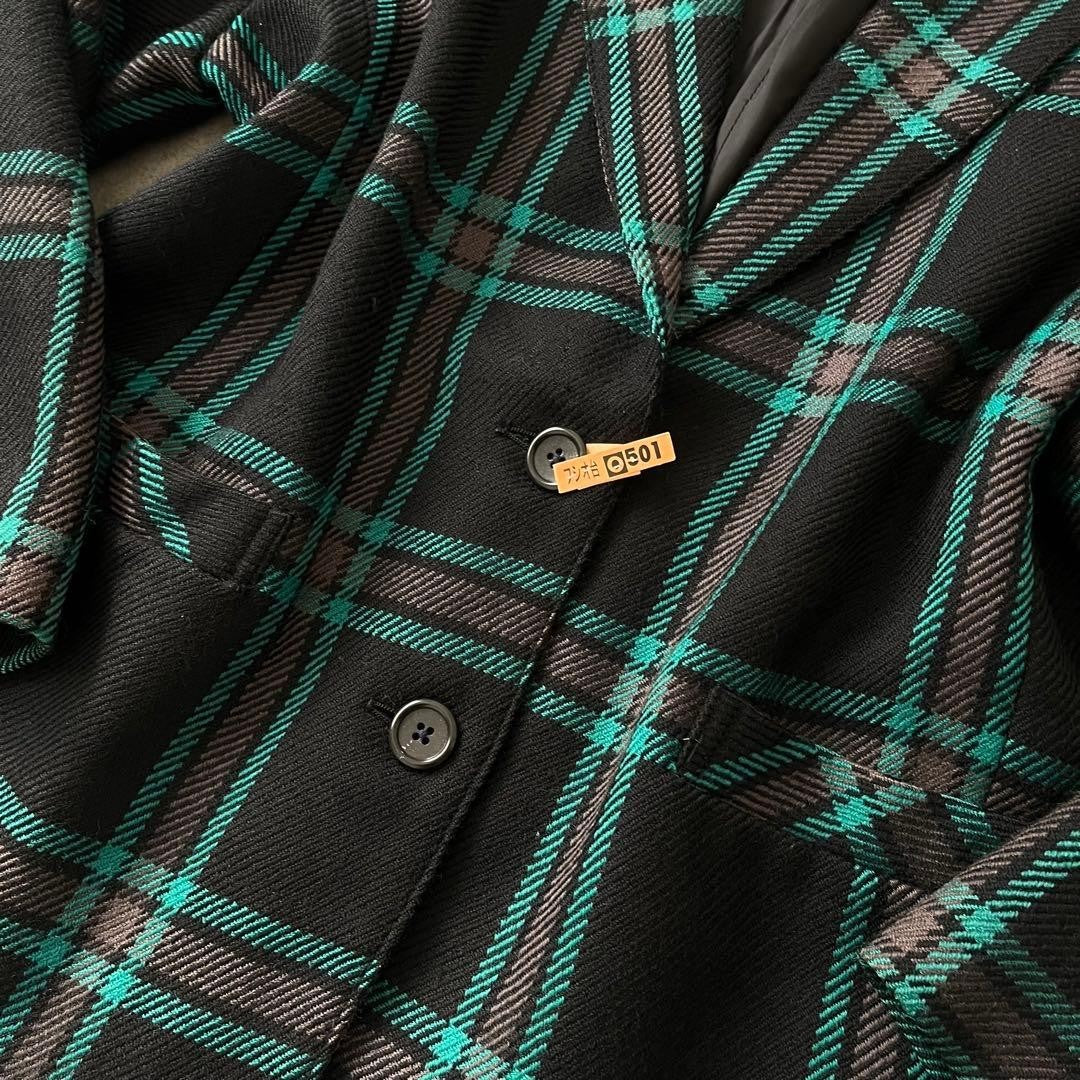Vintage wool jacket Tartan check Formal Showa retro Vintage clothing