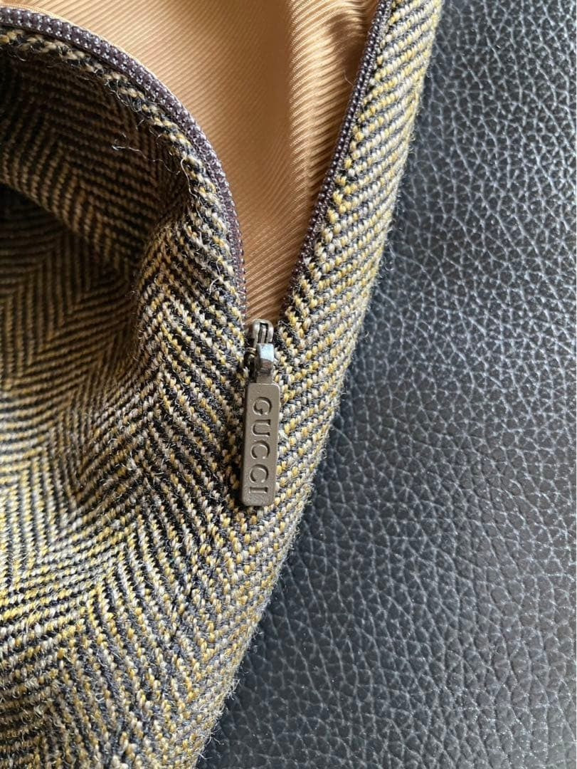 GUCCI Vintage Tweed Set Jacket: Size 40 and Skirt: Size 9 Olive Green Italy