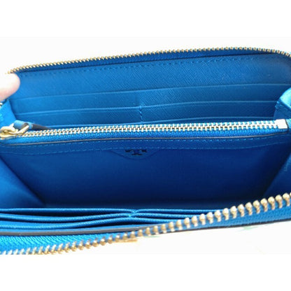 Tory Burch Women Wallet Iris Pattern Long Floral Blue Limited Edition VHTF Rare