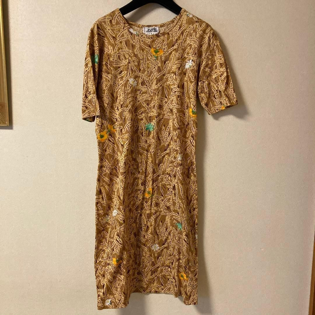 Hermes Floral Botanical Cotton Dress Size M Excellent Condition Authentic Used