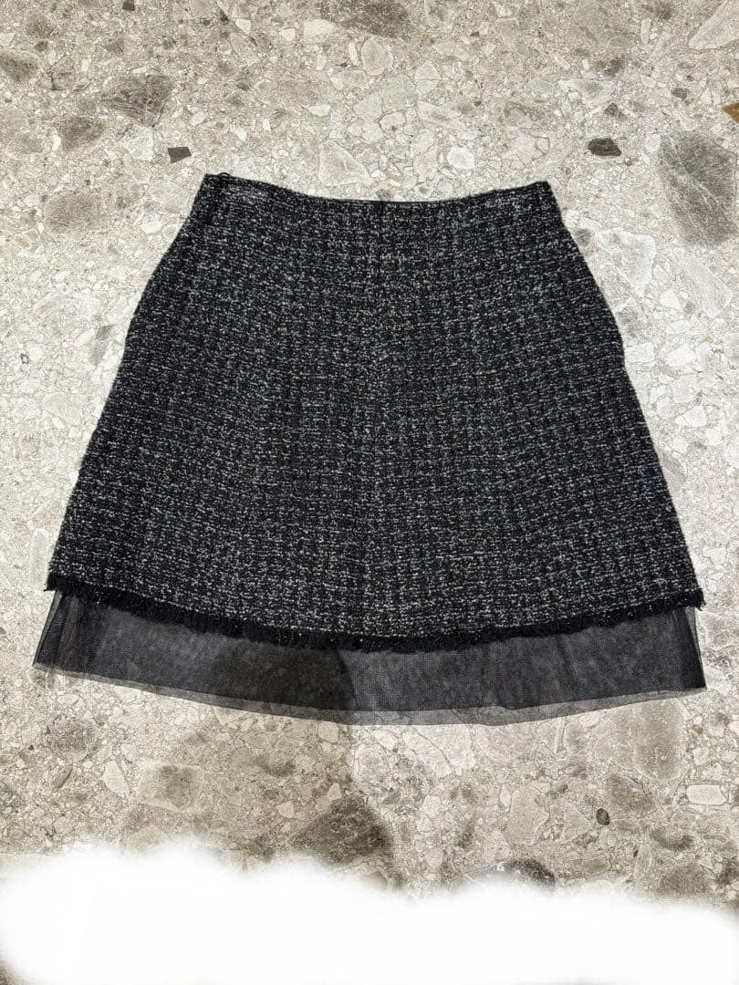 Christian Dior Flare Skirt Size 36 Elegant Design Black Wool Blend