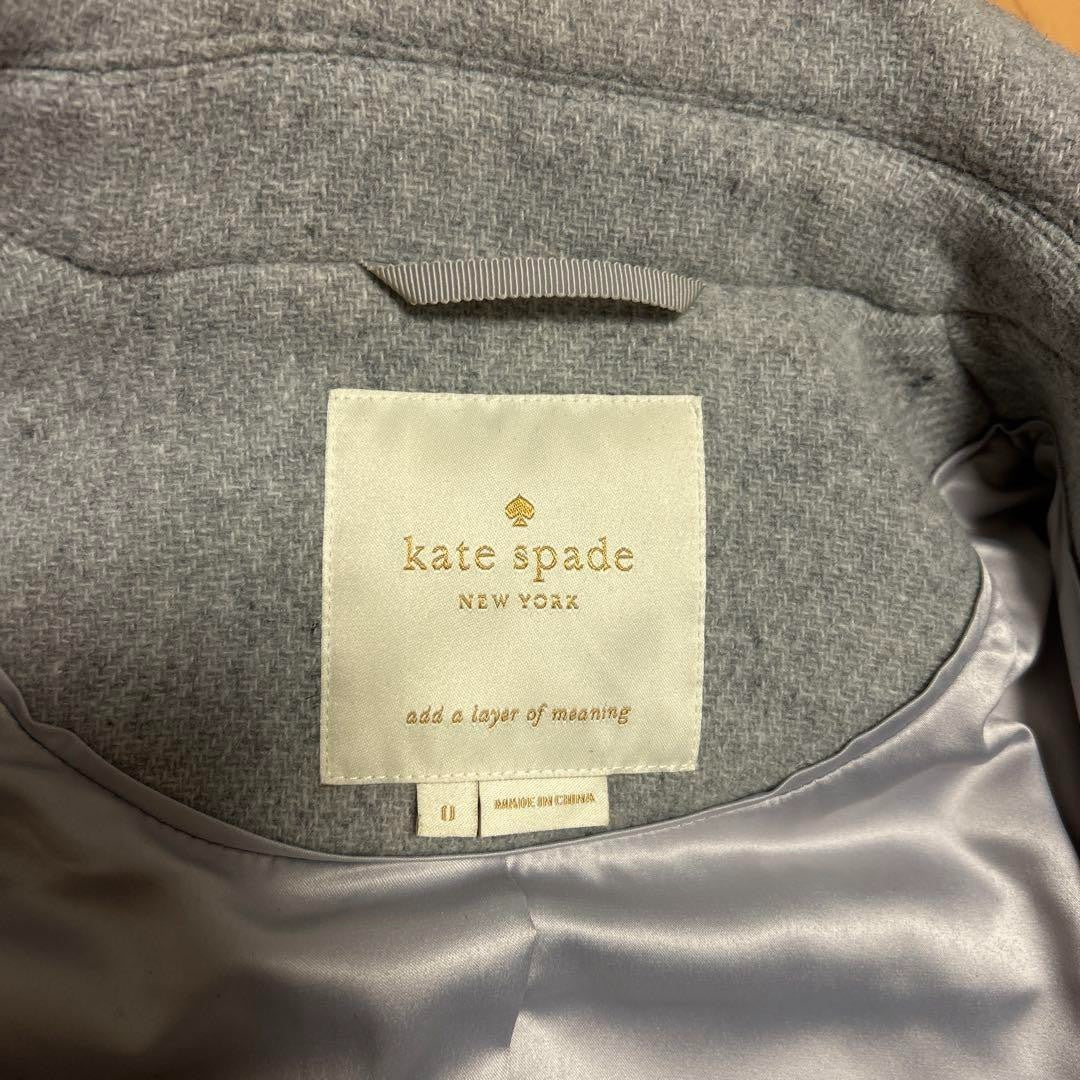 Kate Spade Grey Long Coat Ribbon Coat Beige Size 0