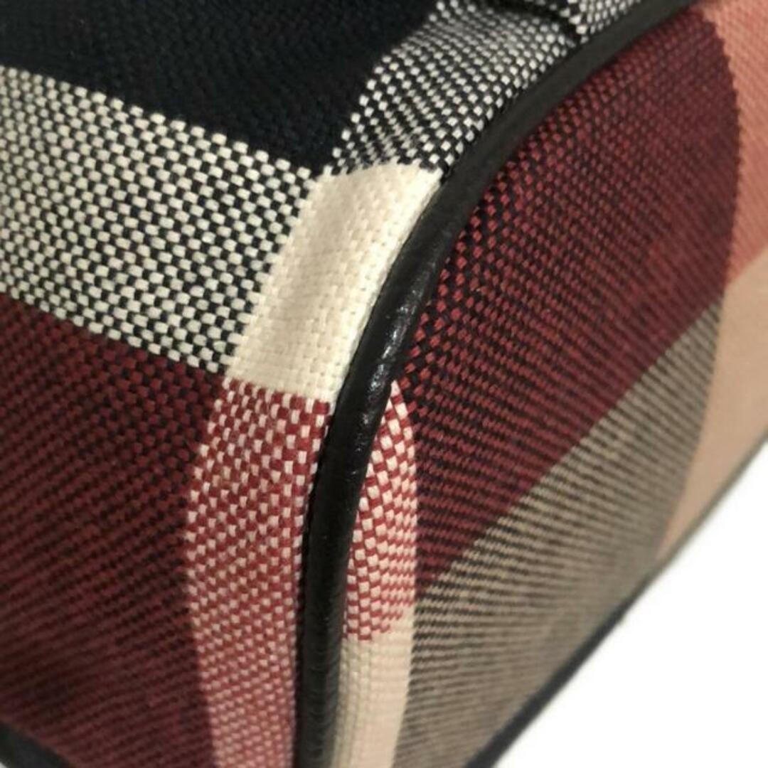 Auth BLUE LABEL CRESTBRIDGE - Bordeaux Black Multi Canvas Leather Shoulder Bag