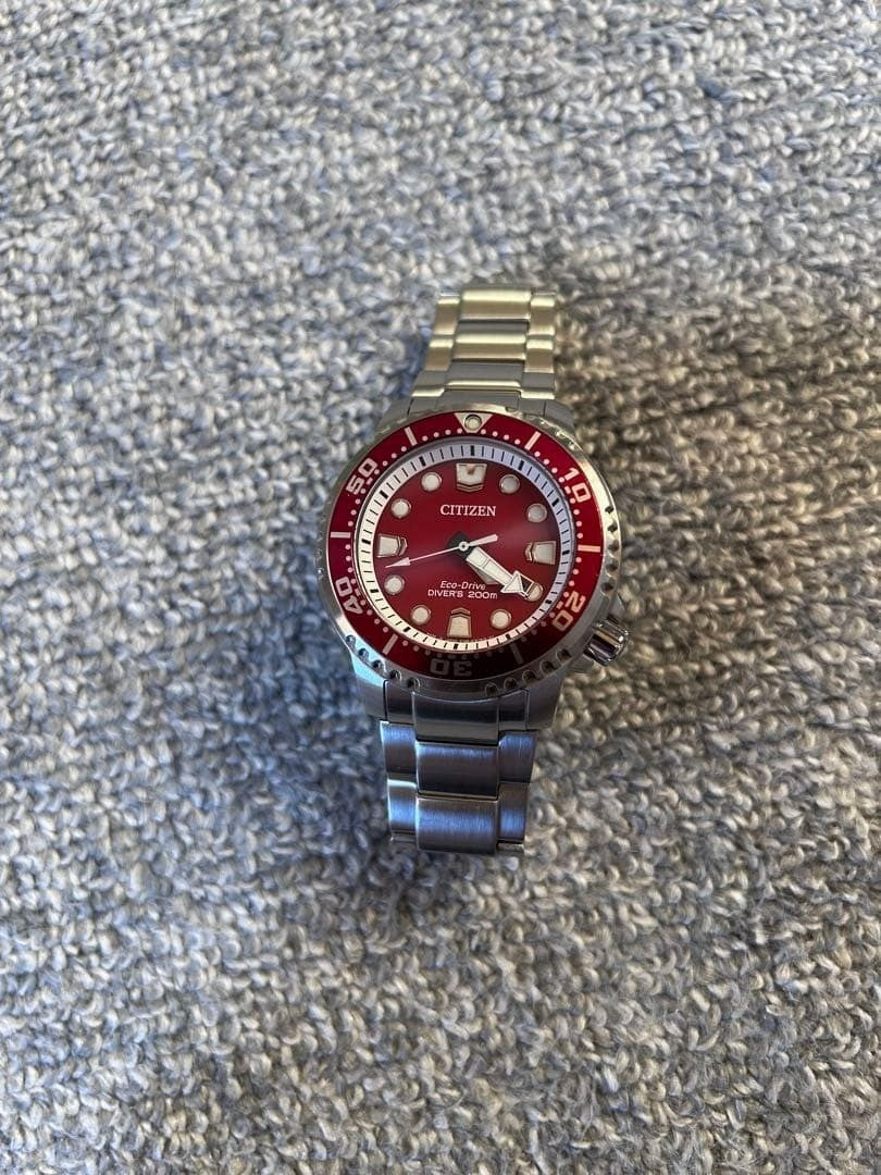 Citizen ProMaster BN0159-15X Red Dial Solar Timepiece Rare Wristwatch