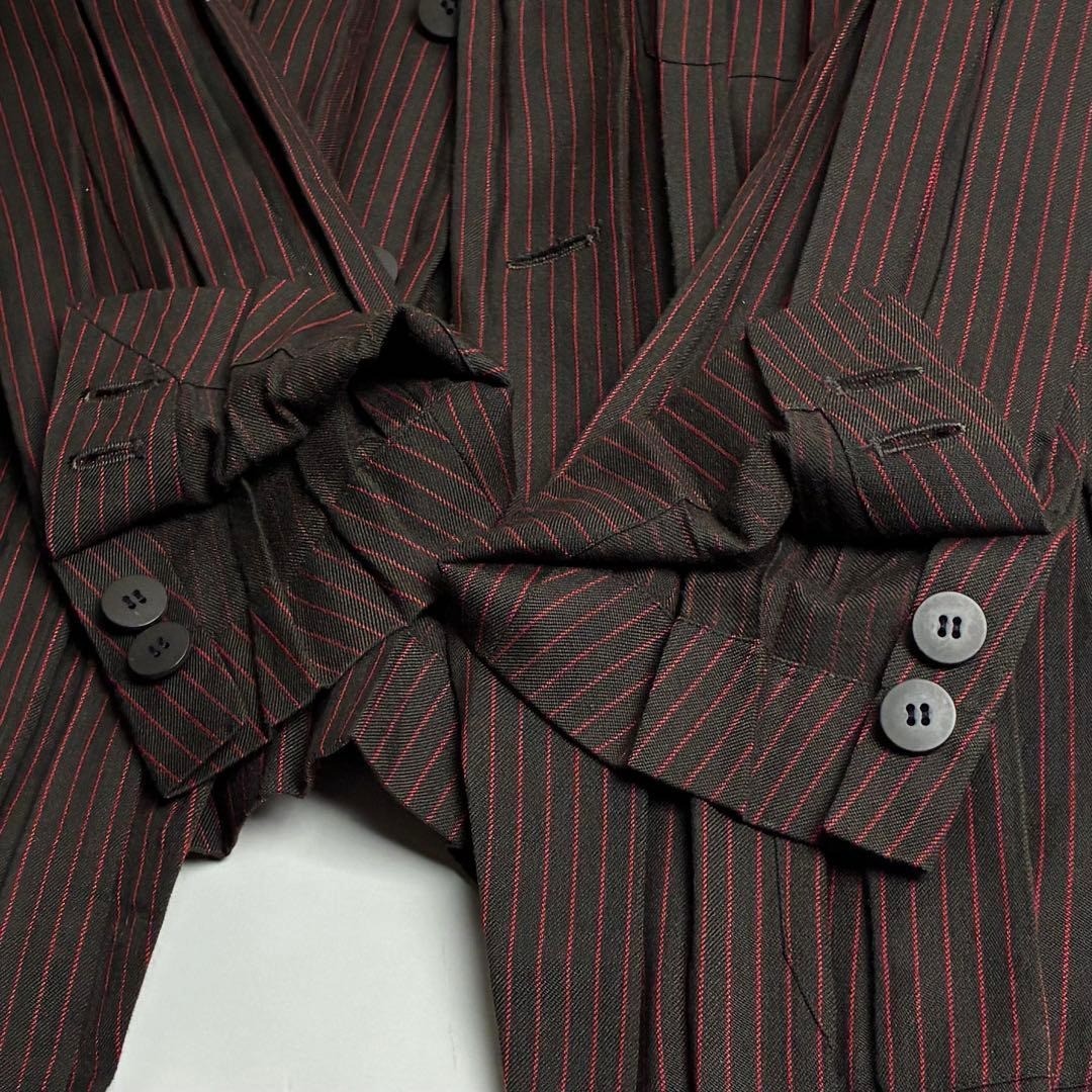 Issey Miyake 90s Archive Pleated Suit Set Brown Red Wool Japan Rare