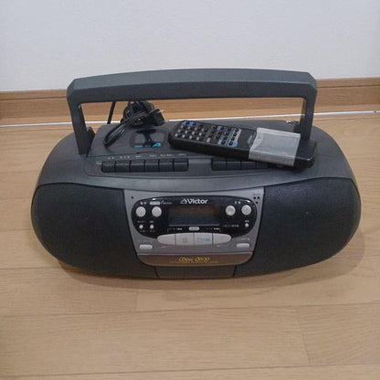 Victor CD radio cassette player with remote control, Showa era retro style.