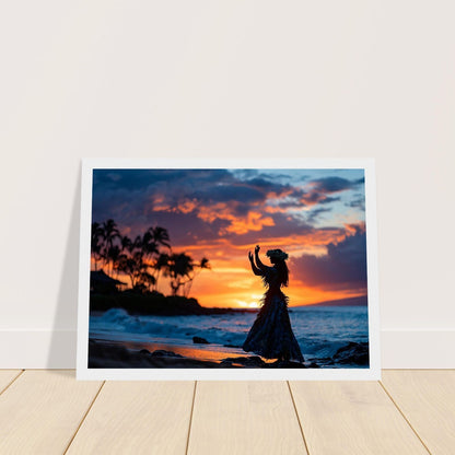 Sinking Light and Hula Prayer Hawaiian Art A4 Wall Hanging Interior, Limited