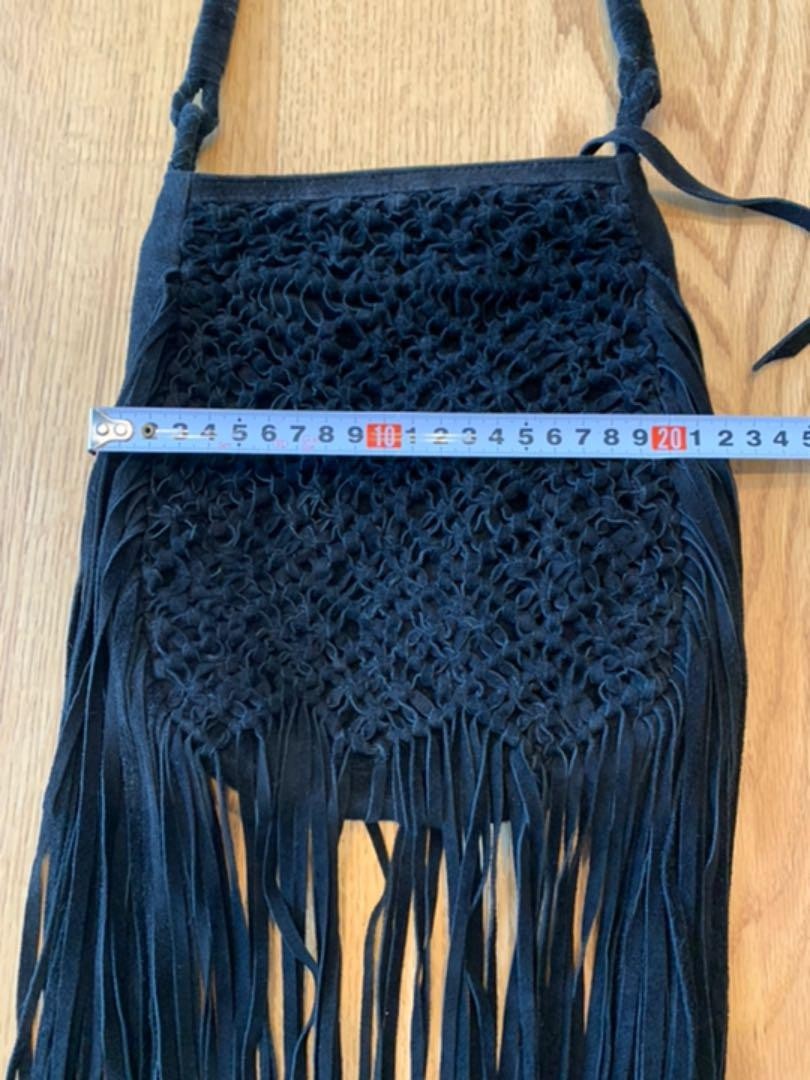 Cleobella Fringe Shoulder Crossbody Bag Suede in Black USED Good Condition