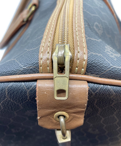 Dior Honeycomb Hand Bag Black Canvas Leather Vintage Authentic