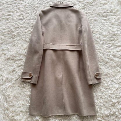S Max Mara Cuchito Amano Long Coat with Belt Woman's Size 36 Beige