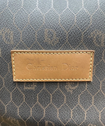 Dior Honeycomb Hand Bag Black Canvas Leather Vintage Authentic