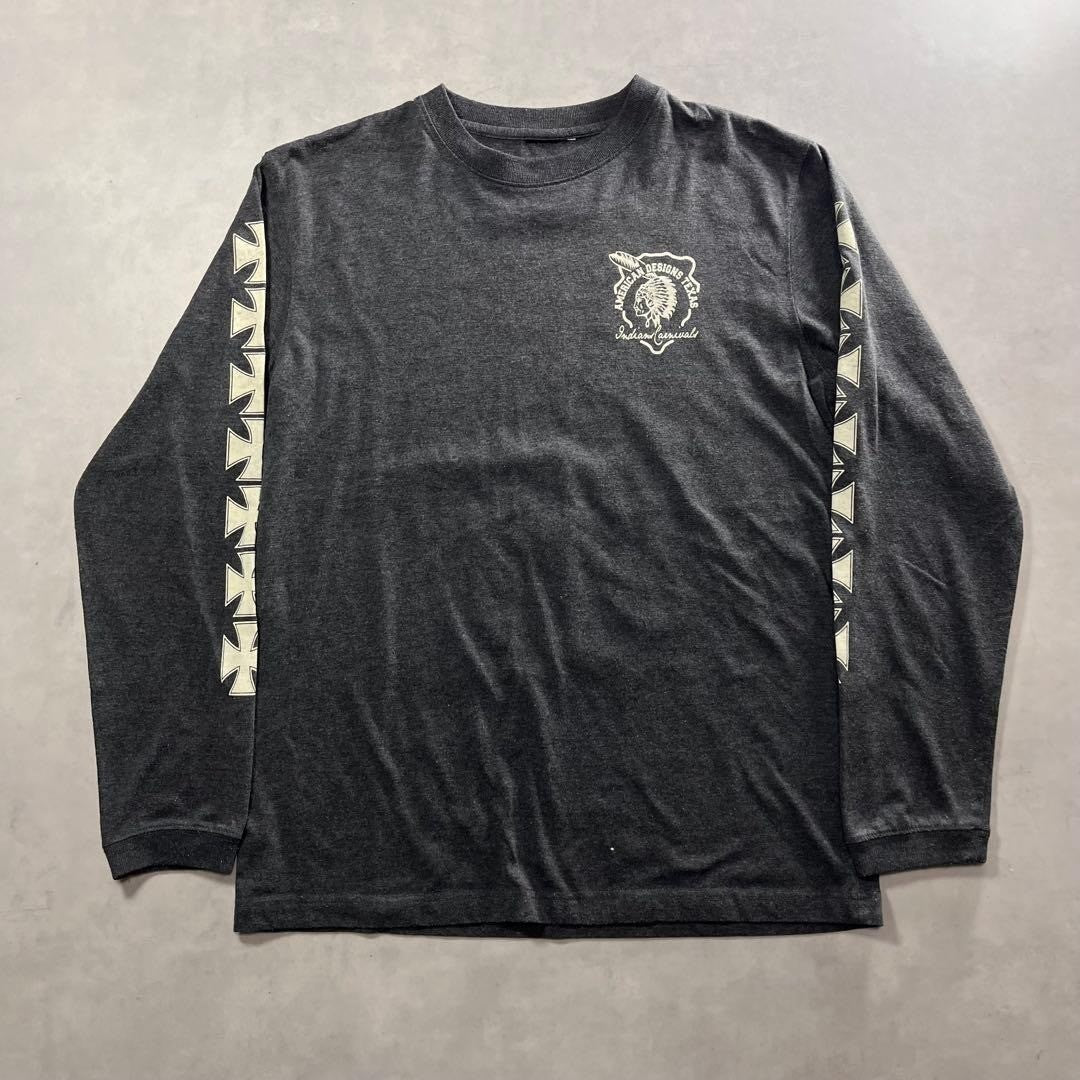Iron Cross Spider Web Skull Long Sleeve T-Shirt Vintage Graphic L