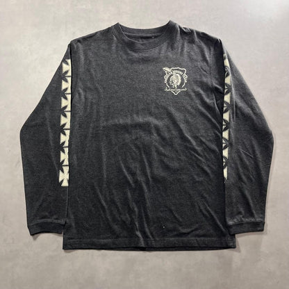 Iron Cross Spider Web Skull Long Sleeve T-Shirt Vintage Graphic L