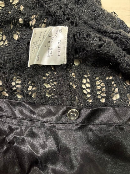 Axes Femme Black Ruffle Cardigan Long Sleeve Japan