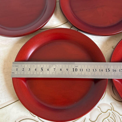 BUNACO Akane Wooden Plates Set of 5 Flat Dishes Beech Wood Japan