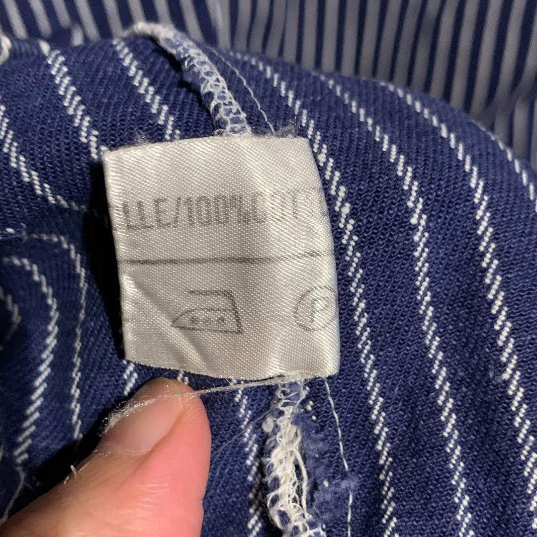 Vintage Blue Striped Fisherman Smock Men's Shirt