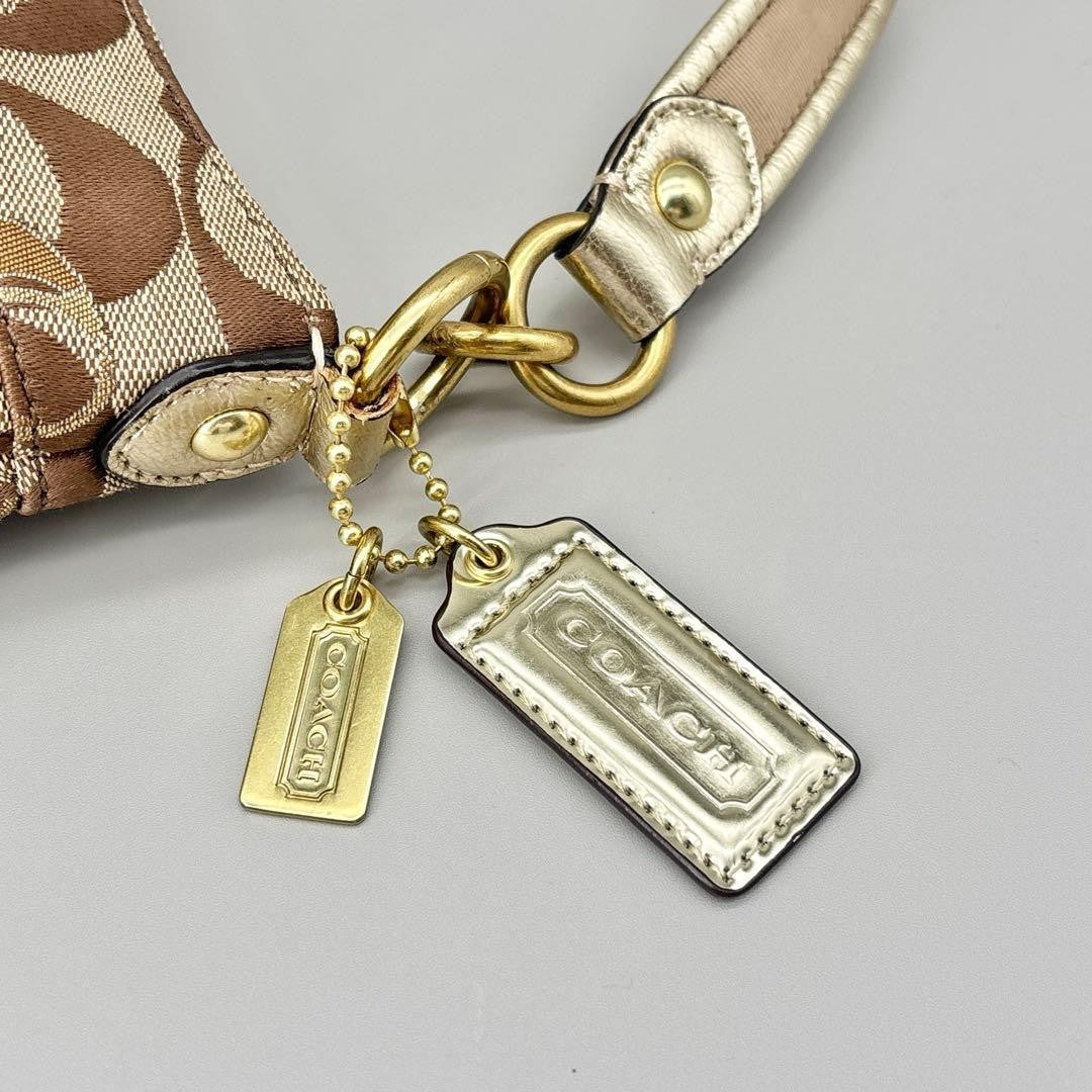 COACH Handbag Signature Turn Lock Brown Y2K Vintage Auth From Japan