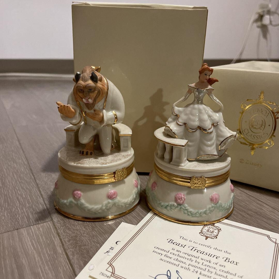 LENOX Disney Showcase Beauty and the Beast Bell and Beast 11.5×6cm Used