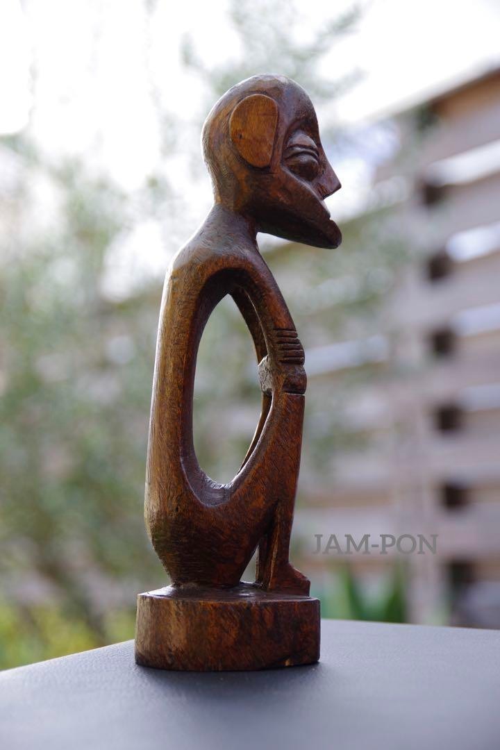 Indonesia/Wood Carving (Hand-Carved) Seated Figure/Ornament