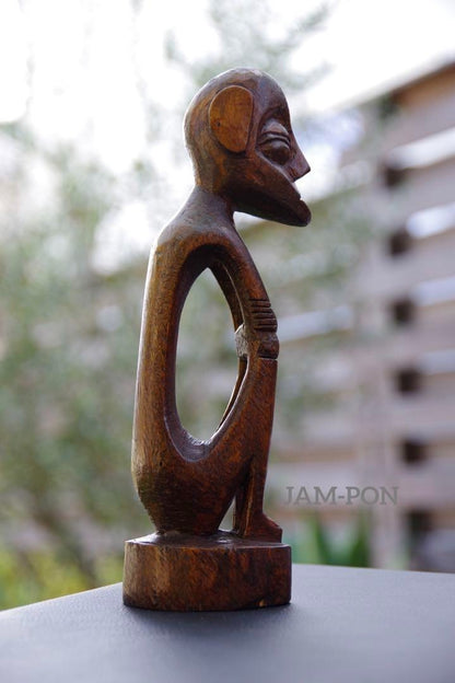 Indonesia/Wood Carving (Hand-Carved) Seated Figure/Ornament