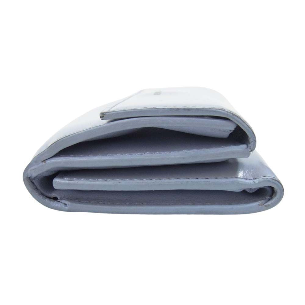 JIL SANDER Wallet Logo Compact Tri-fold Mini Light Blue Used LIFE-0