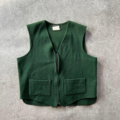 Vintage Johnson Woolen Mills Wool Vest XL Green USA Made