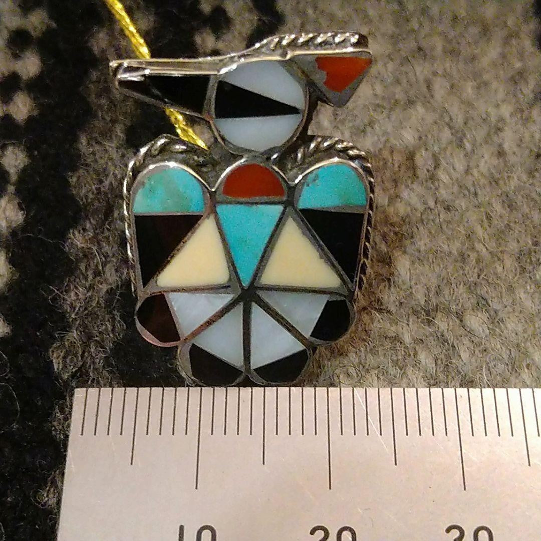 Zuni Old Pawn Vintage Ring Thunderbird Turquoise
