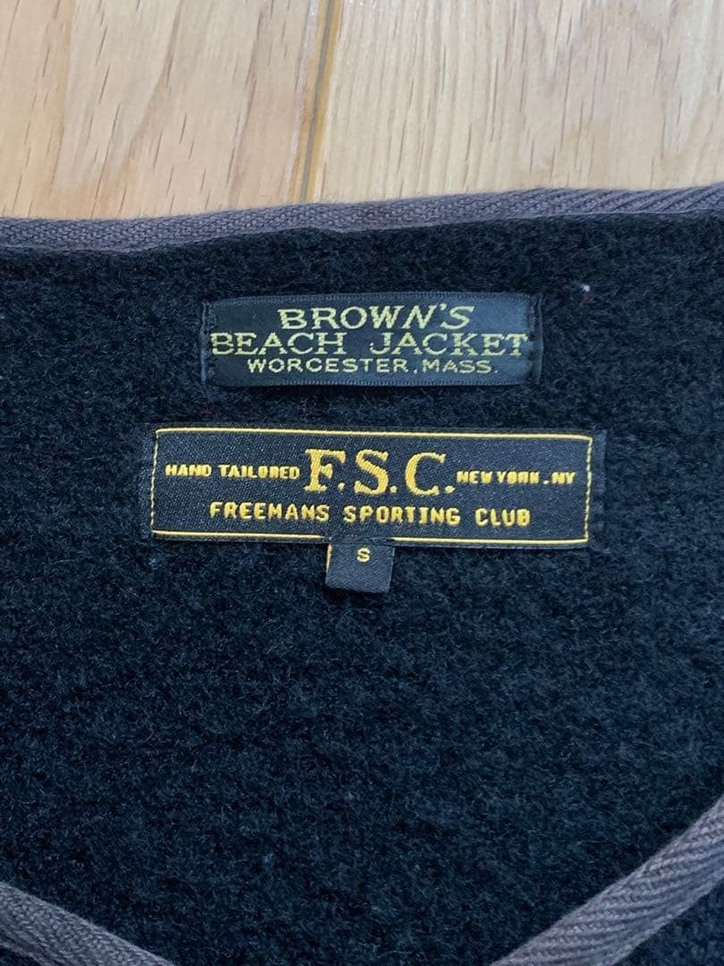 Freeman's No Collar Cardigan Beach Jacket in Browns Beach Cloth