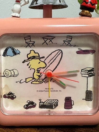 Snoopy & Charlie Brown alarm clock Operation Confirmed Retro Rare Japan