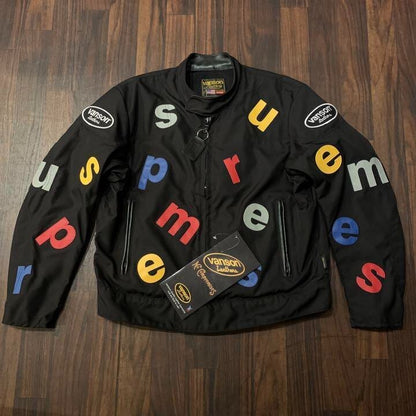 Supreme × VANSON 20ss single rider's jacket size M black Leather Logo NEW