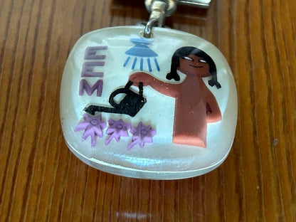 RARE French made BOURBON acrylic vintage keychain EEM Novelty Lefort Opuno