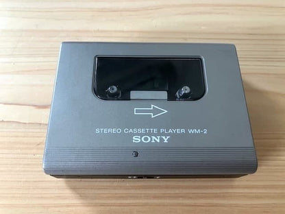 Extremely rare, fully functional, brand new Sony WM-2 silver headphones.