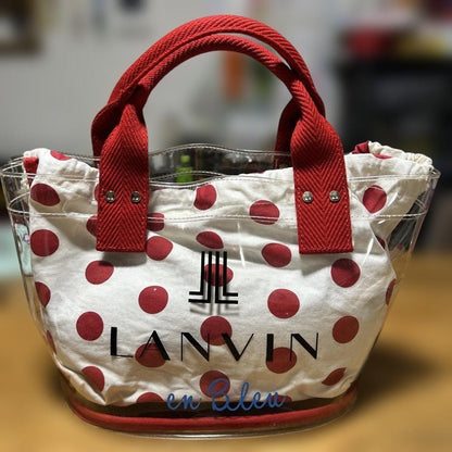 LANVIN en Bleu tote bag red polka dot pattern