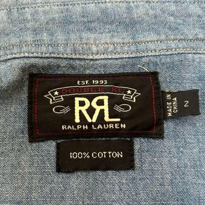 RRL Double R L Chambray Shirt Size 2 Women Limited Edition Rare American Fashion